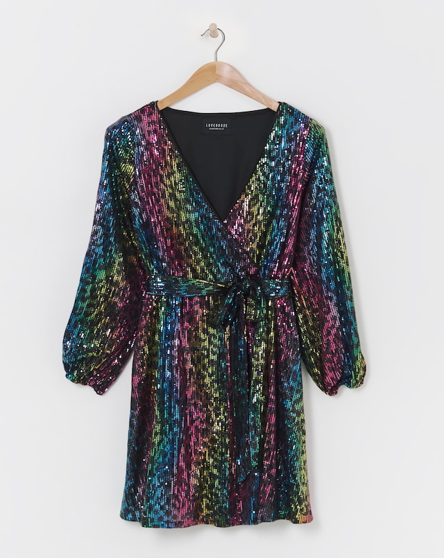 Lovedrobe sequin Belted Mini Dress