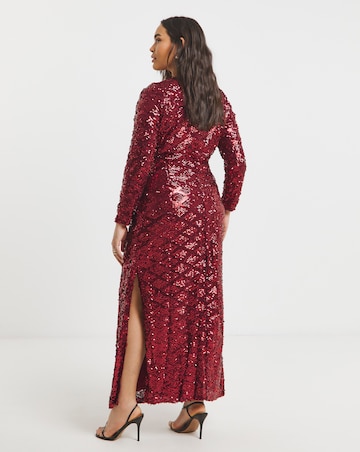 Lovedrobe All Over Sequin Maxi Dress With Thigh Split