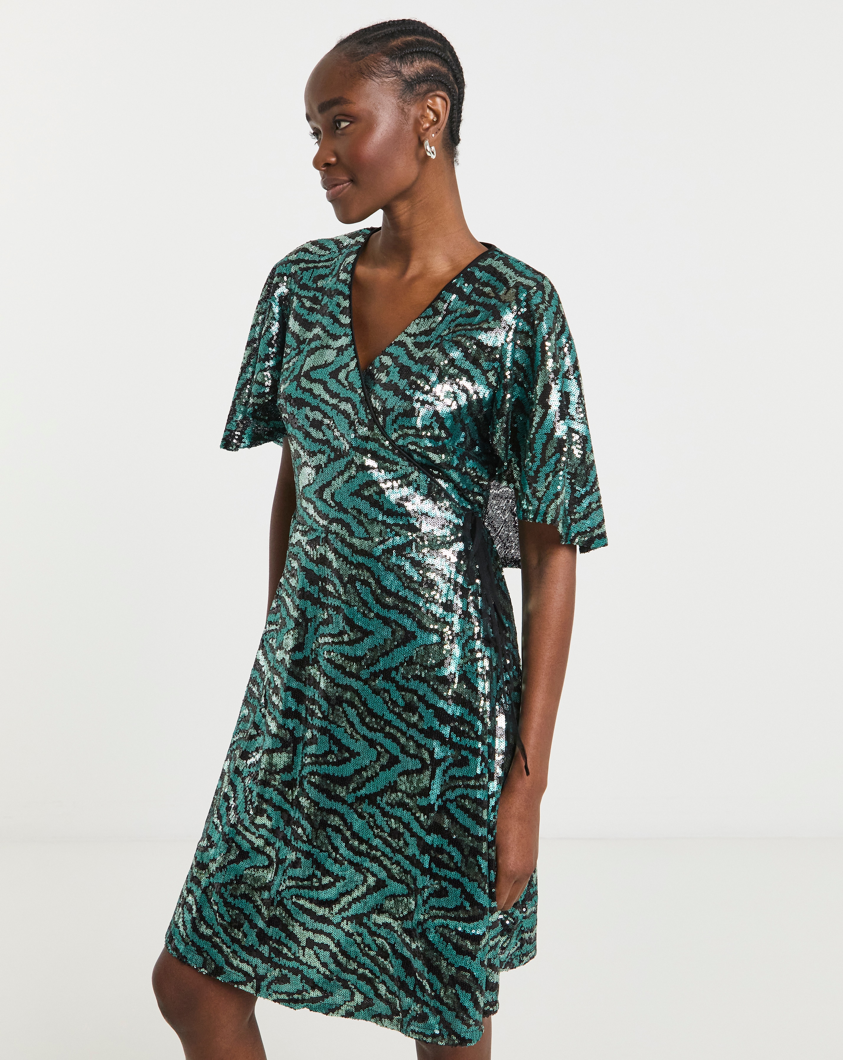 Lovedrobe Sequin Cape Mini Dress