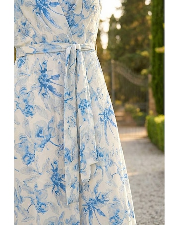 Roman Floral Swirl Halter Neck Dress