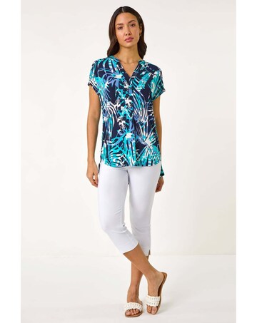 Roman Textured Abstract Print Top