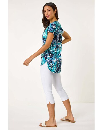 Roman Textured Abstract Print Top