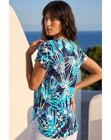 Roman Textured Abstract Print Top