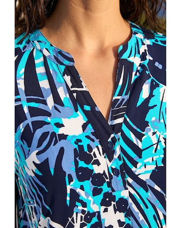 Roman Textured Abstract Print Top