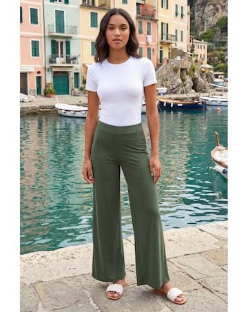Roman Elastic Wide Leg Stretch Trousers