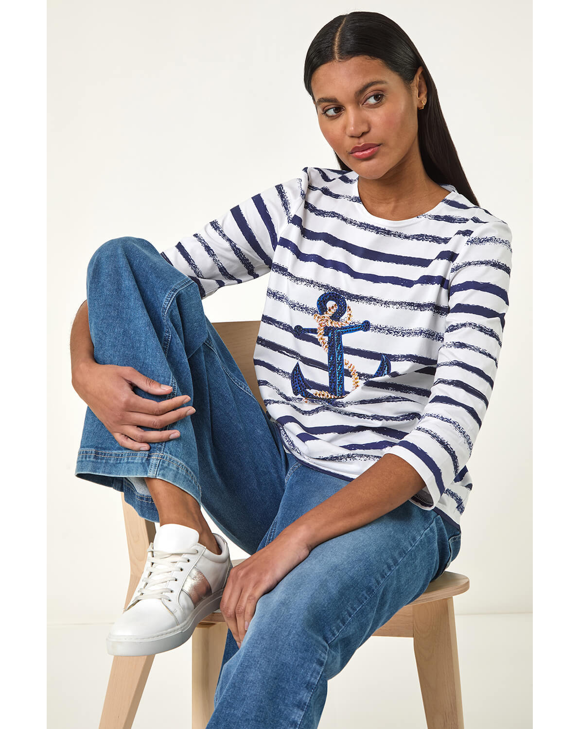 New In - Roman Anchor Striped Hotfix Top