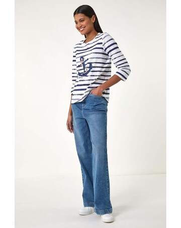Roman Anchor Striped Hotfix Top