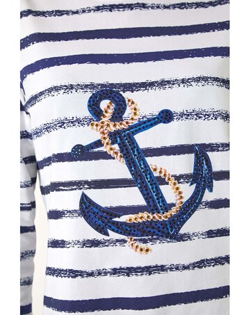 Roman Anchor Striped Hotfix Top