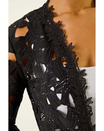 Roman Crochet Lace Longline Jacket