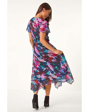 Roman Petite Twist Dobby Midi Dress