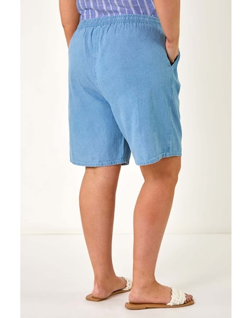 Roman Curve Tie Waist Denim Short