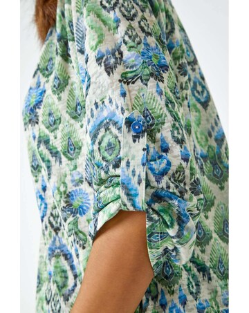 Roman Aztec Burnout Relaxed Tunic Top