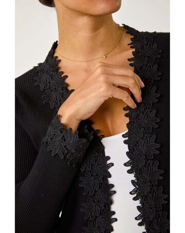 Roman Lace Trim Knit Cardigan