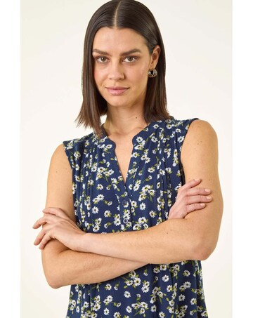 Roman Ditsy Floral Pintuck Shirt