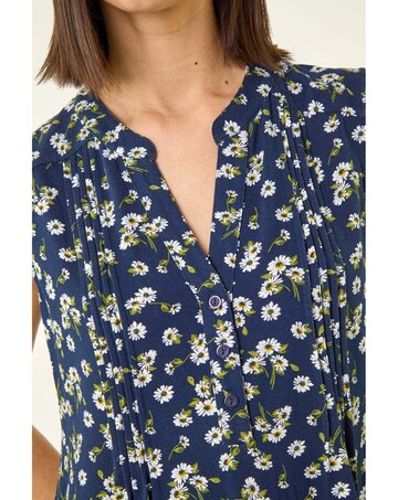 Roman Ditsy Floral Pintuck Shirt