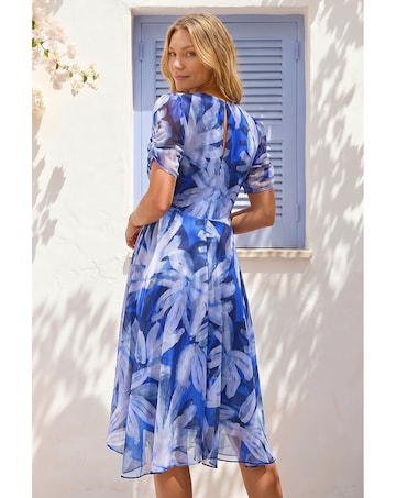 Roman Abstract Floral Hanky Hem Dress