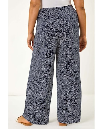 Roman Curve Spot Print Palazzo Trouser