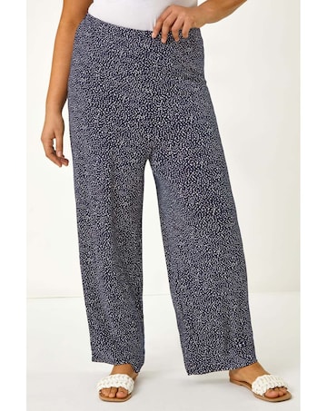 Roman Curve Spot Print Palazzo Trouser