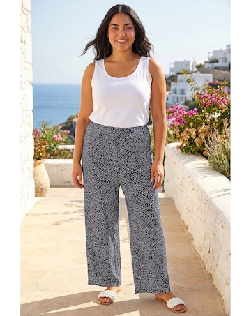 Roman Curve Spot Print Palazzo Trouser