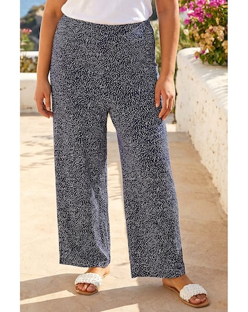 Roman Curve Spot Print Palazzo Trouser