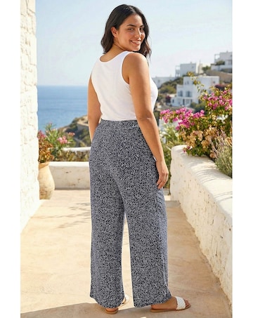 Roman Curve Spot Print Palazzo Trouser