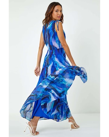 Roman Sleeveless Abstract Maxi Dress