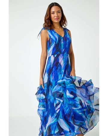 Roman Sleeveless Abstract Maxi Dress