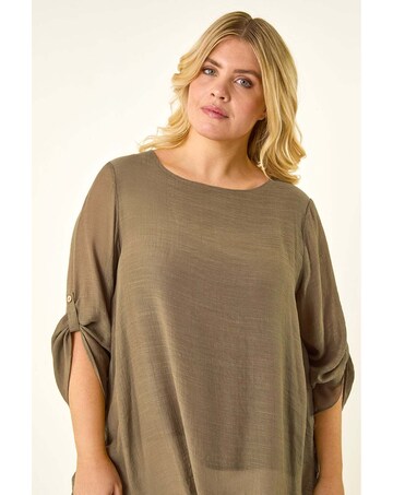 Roman Curve Buttoned Side Asymmetric Top