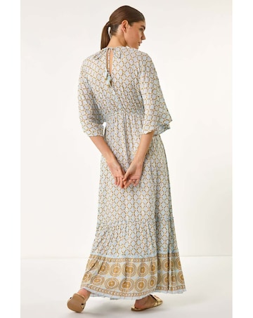 Roman Shimmer Boho Border Maxi Dress