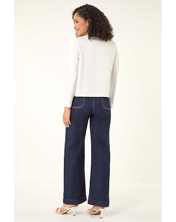 Roman Beaded Trim Open Jacket