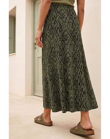 Roman Abstract Diamond Print Midi Skirt