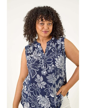 Roman Curve Floral Puff Stretch Vest