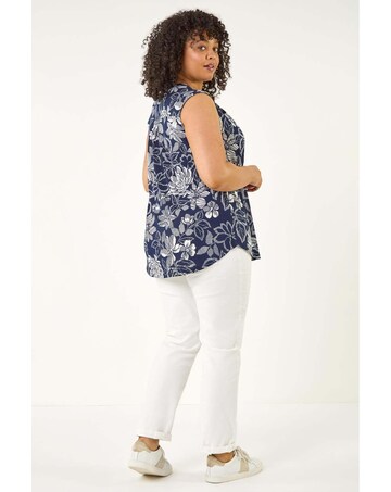 Roman Curve Floral Puff Stretch Vest