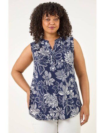 Roman Curve Floral Puff Stretch Vest