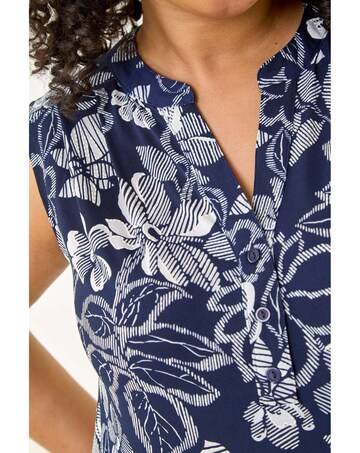 Roman Curve Floral Puff Stretch Vest