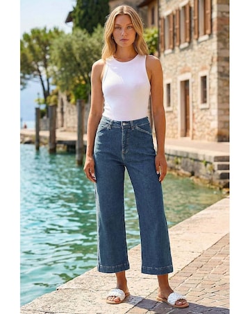 Roman Cotton Denim Stretch Culottes