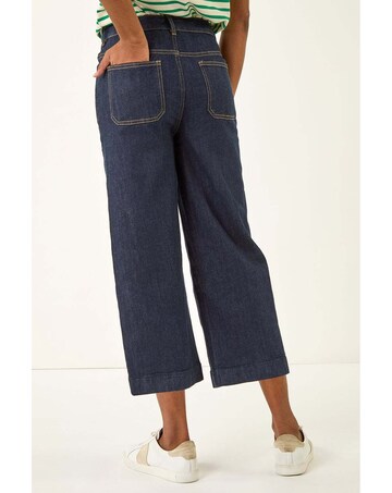 Roman Wide Leg Cropped Denim Culottes