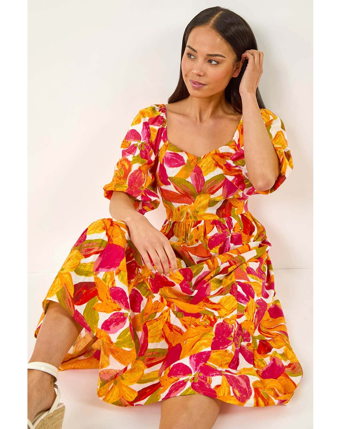 New In - Roman Petite Floral Tiered Dress