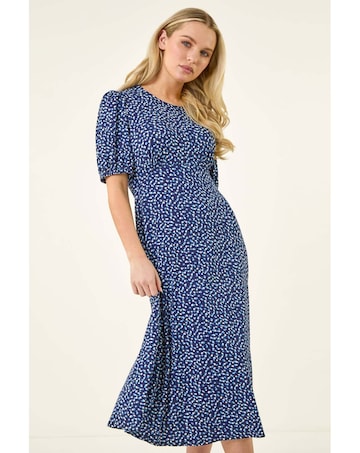 Roman Petite Abstract Stretch Midi Dress