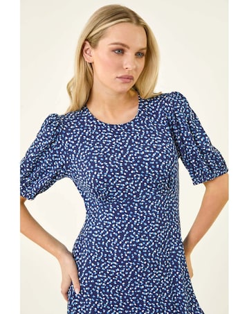 Roman Petite Abstract Stretch Midi Dress