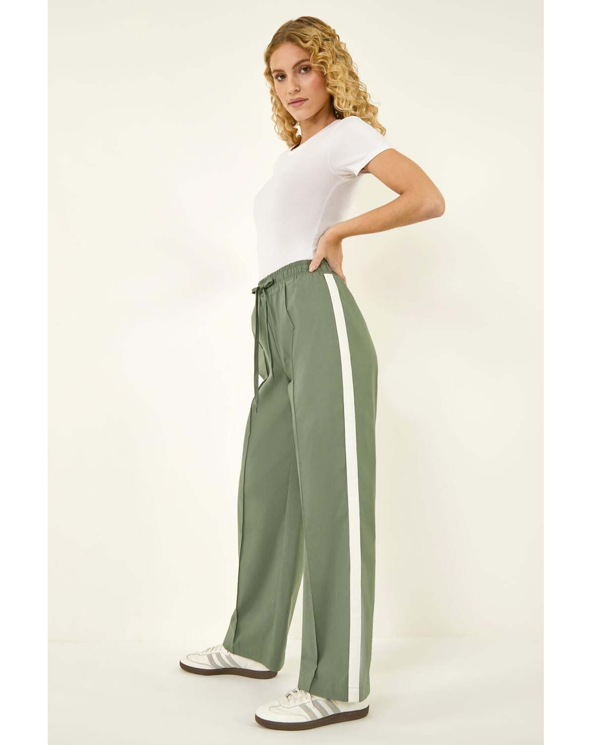 New In - Roman Tie Waist Bengaline Stripe Trouser