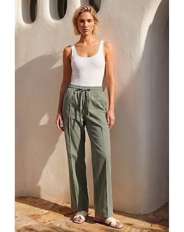 Roman Tie Waist Bengaline Stripe Trouser