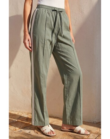 Roman Tie Waist Bengaline Stripe Trouser