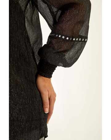 Roman Curve Shimmer Chiffon Blouse