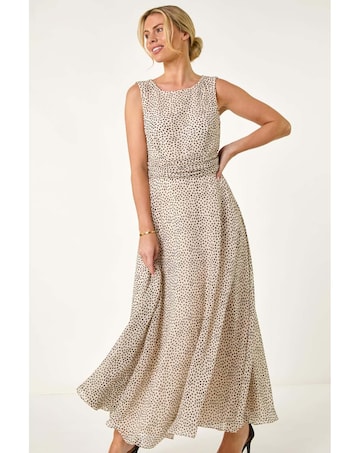 Roman Petite Spot Print Midi Dress