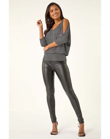 Roman Faux Leather Elastic Trousers