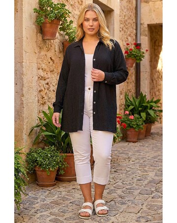 Roman Curve Textured Blouse