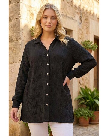 Roman Curve Textured Blouse