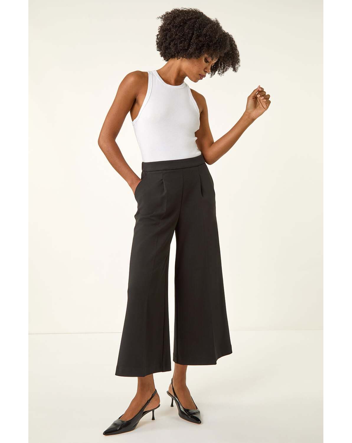 New In - Roman Wide Leg Cropped Culottes