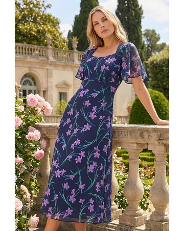 Roman Petite Floral Midi Dress